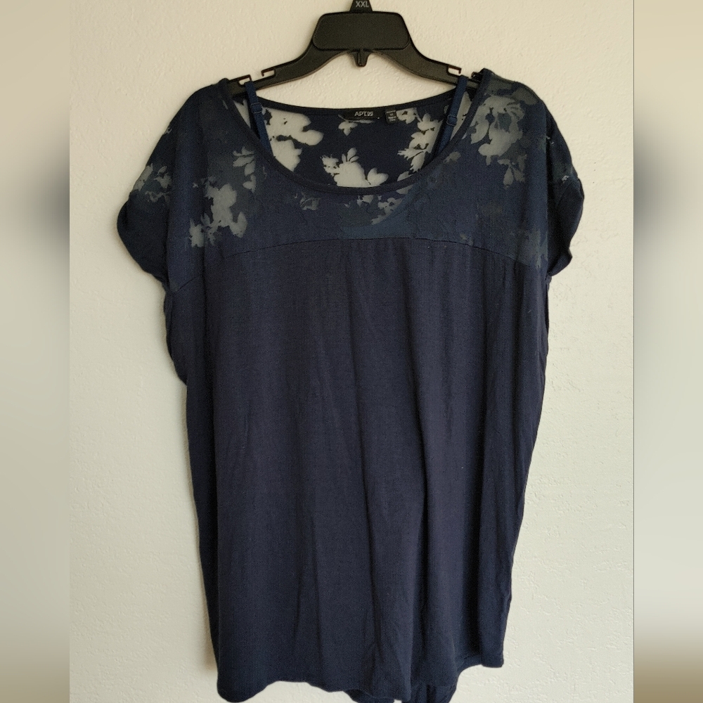Women's Plus Navy Blue Apt 9 Blouse